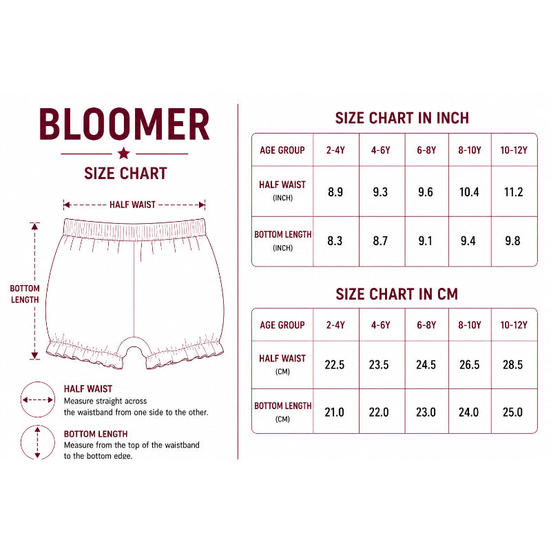Soft Cotton Bloomer Panties For Girls ( Pack of 3) | Anti-Bacterial Kids Underwear | Ages 2-12Y Lycra Anti-microbial Finish & Smart Waistband Technology Heart Printed Soft Boxer PantiesPack of 3 - White, Red, Navy (Copy) (Copy) (Copy)