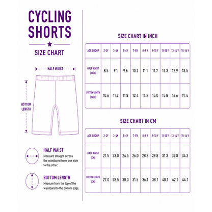 Soft Cotton Cycling shorts For Girls ( Pack of 3) | Anti-bacterial Kids Innershorts | Ages 2-16Y