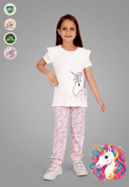 Soft Cotton Pyjama Set for Girls ( 1 Set) |  Anti-Bacterial Chemical Free Nightwear | Ages 2-16Y