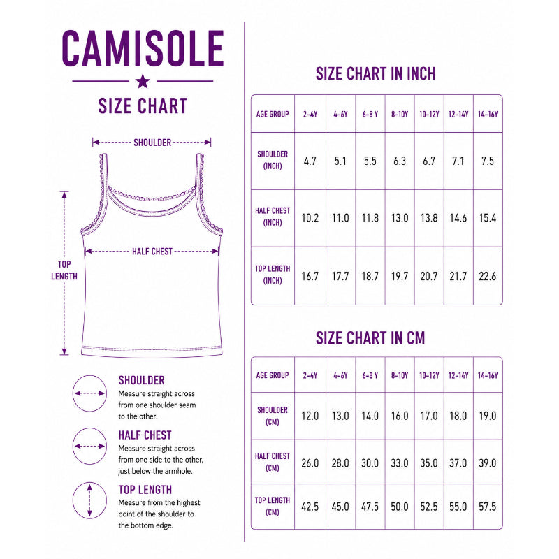Pure Cotton Camisoles-Pack of 3