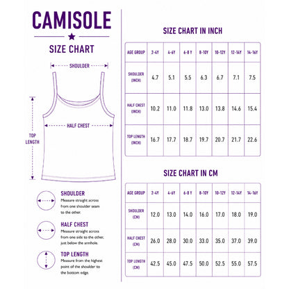 Soft Cotton Camisoles for Girls (Pack of3) | Chemical Free Anti-Bacterial Kids Underwear | Ages 8-16Y (Copy)