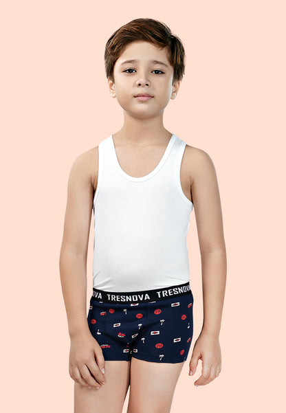 TRESNOVA Cotton Anti-microbial Finish & Smart Waistband Technology USA flag Printed Soft Boxer Briefs Pack of 3 -Navy, Orange White