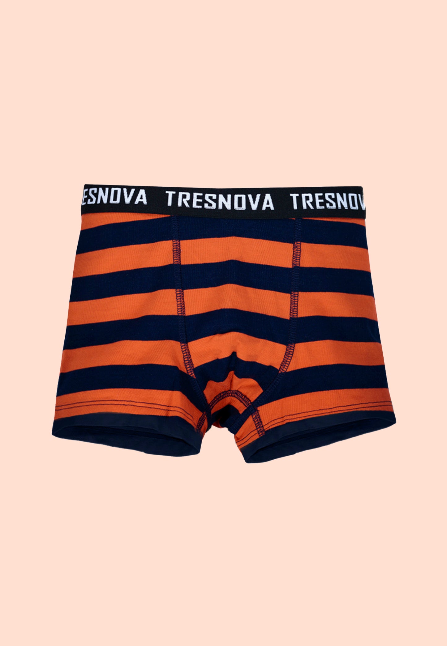TRESNOVA Cotton Anti-microbial Finish & Smart Waistband Technology USA flag Printed Soft Boxer Briefs Pack of 3 -Navy, Orange White