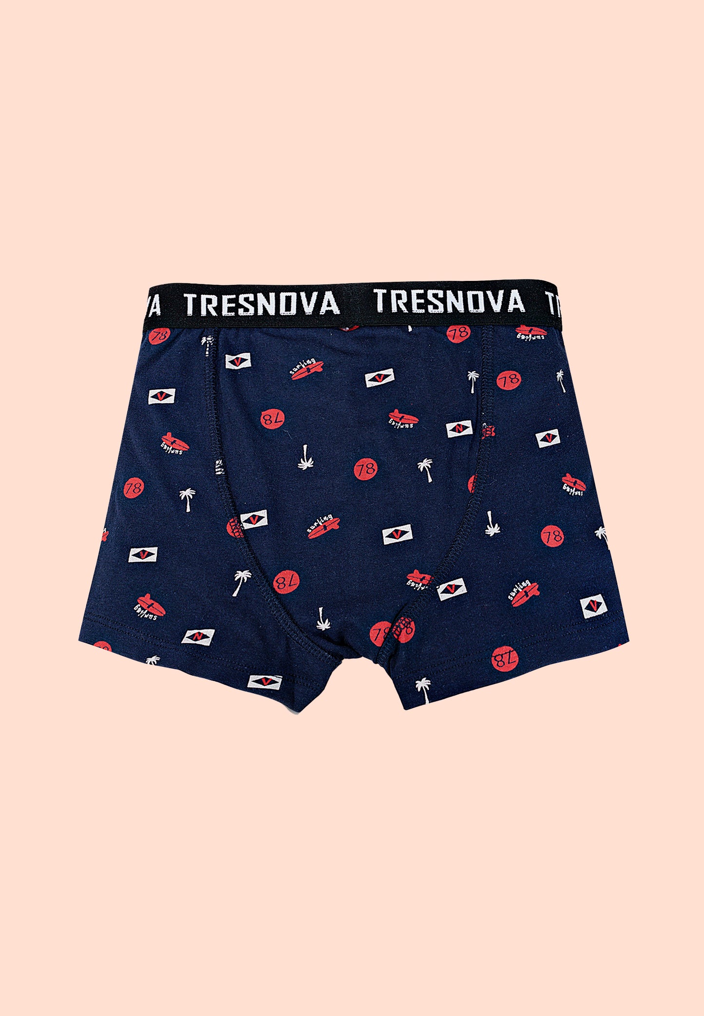 TRESNOVA Cotton Anti-microbial Finish & Smart Waistband Technology USA flag Printed Soft Boxer Briefs Pack of 3 -Navy, Orange White
