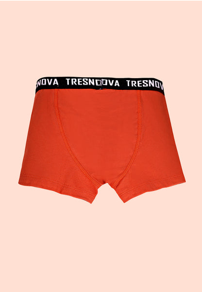TRESNOVA Cotton Anti-microbial Finish & Smart Waistband Technology Dinosaur Printed Soft Boxer Briefs Pack of 3 -Green, Orange, Yellow