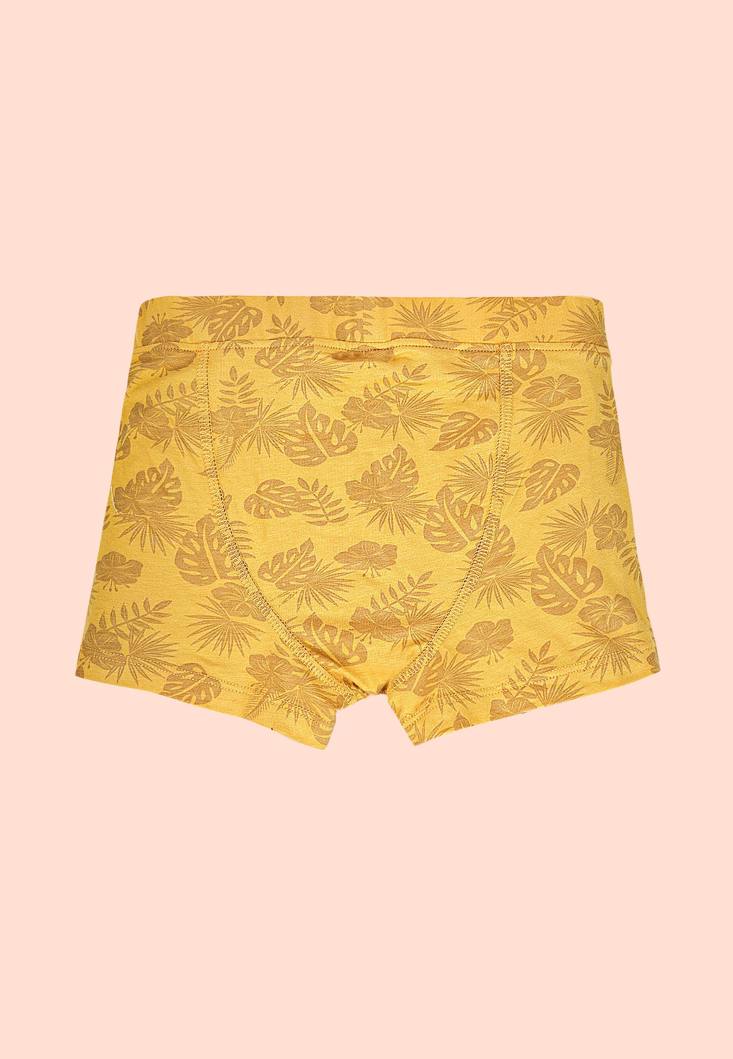 TRESNOVA Cotton Anti-microbial Finish & Smart Waistband Technology Leaf Printed Soft Boxer Briefs Pack of 3 -Yellow, Blue, Navy