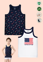 Soft Cotton Gym Vests for Boys ( Pack of 2) |  Anti-Bacterial Chemical Free Kids Underwear | Ages 2-16Y