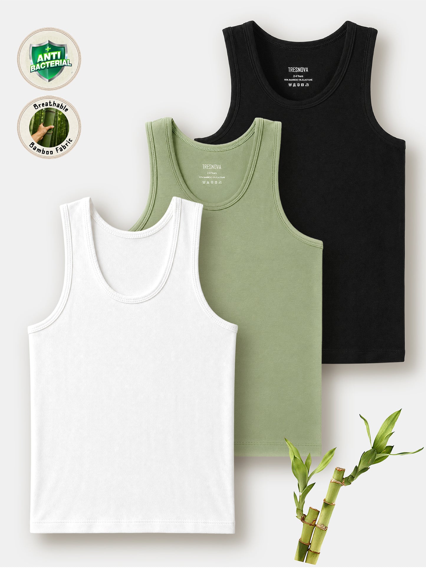 Super Soft Bamboo Vest Pack of 3