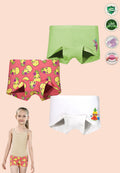 Soft Cotton Boxer Panties for Girls ( Pack of 3) |  Anti-Bacterial Chemical Free Kids Underwear | Ages 2-16Y