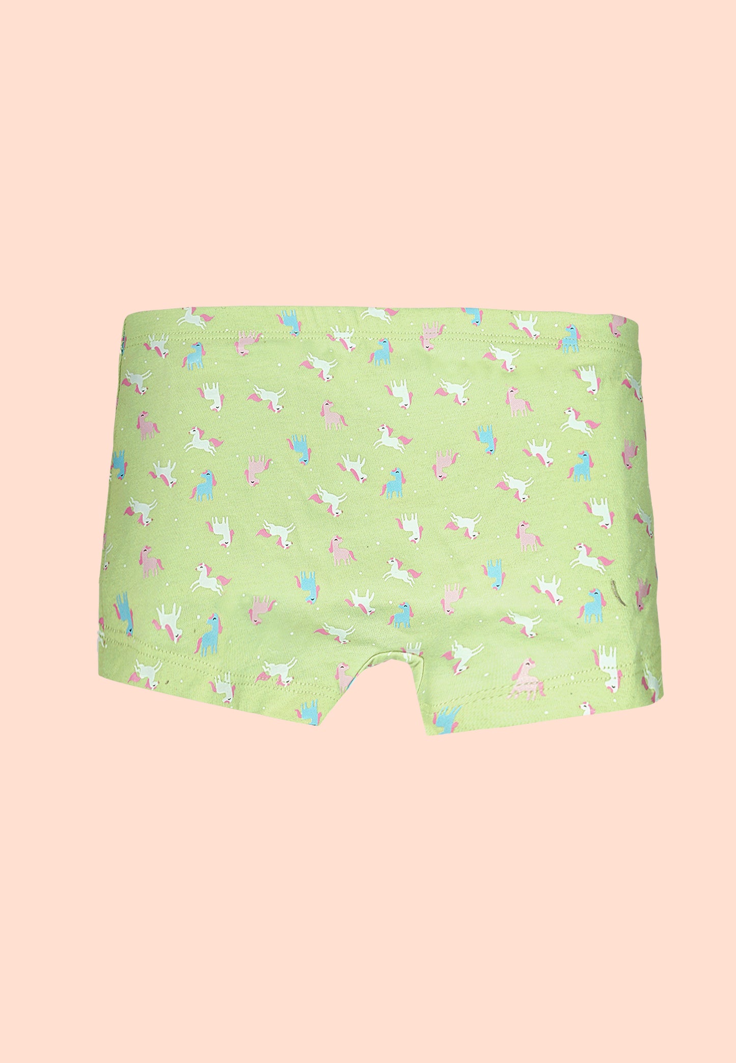 TRESNOVA Cotton Lycra Anti-microbial Finish & Smart Waistband Technology Unicorn Printed Soft Boxer PantiesPack of 3 - Green, Pink , Lavender