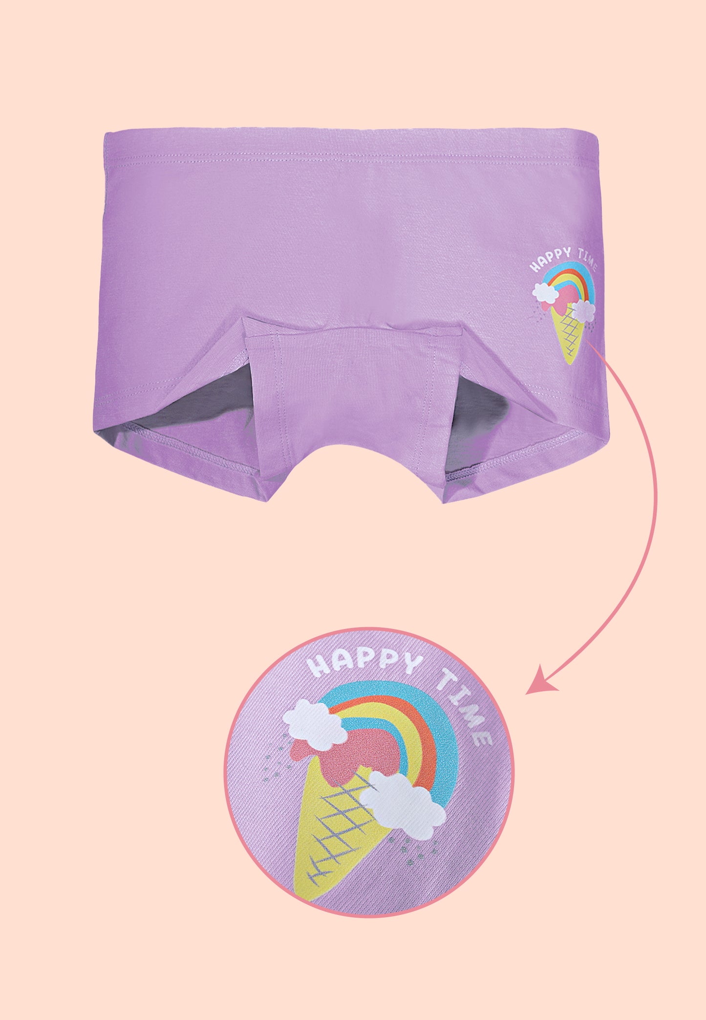 TRESNOVA Cotton Lycra Anti-microbial Finish & Smart Waistband Technology Unicorn Printed Soft Boxer PantiesPack of 3 - Green, Pink , Lavender