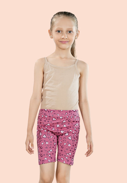TRESNOVA Cotton Lycra Anti-microbial Finish & Smart Waistband Technology Leopard Printed Soft Cycling shorts Pack of 3 - Pink, Coral,  Black