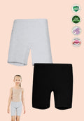 Soft Cotton Cycling Shorts for Girls ( Pack of 2) |  Anti-Bacterial Chemical Free Kids Innershorts | Ages 2-16Y