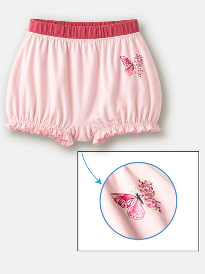 Soft Cotton Bloomer Panties For Girls ( Pack of 3) | Anti-Bacterial Kids Underwear | Ages 2-12Y Lycra Anti-microbial Finish & Smart Waistband Technology Heart Printed Soft Boxer PantiesPack of 3 - White, Red, Navy (Copy)
