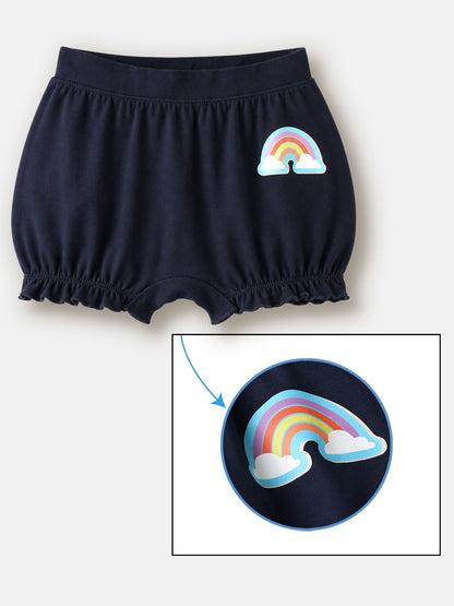 Soft Cotton Bloomer Panties For Girls ( Pack of 3) | Anti-Bacterial Kids Underwear | Ages 2-12Y Lycra Anti-microbial Finish & Smart Waistband Technology Heart Printed Soft Boxer PantiesPack of 3 - White, Red, Navy (Copy) (Copy)