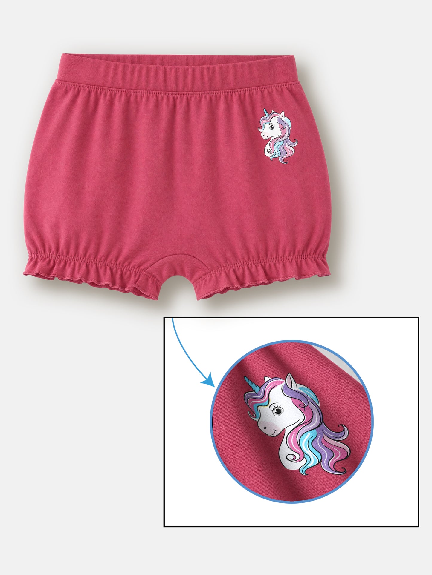 Soft Cotton Bloomer Panties For Girls ( Pack of 3) | Anti-Bacterial Kids Underwear | Ages 2-12Y Lycra Anti-microbial Finish & Smart Waistband Technology Heart Printed Soft Boxer PantiesPack of 3 - White, Red, Navy (Copy) (Copy) (Copy)