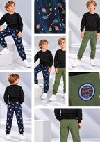 Soft Cotton Joggers for Boys ( Pack of 2) |  Anti-Bacterial Chemical Free Outerwear | Ages 2-16Y