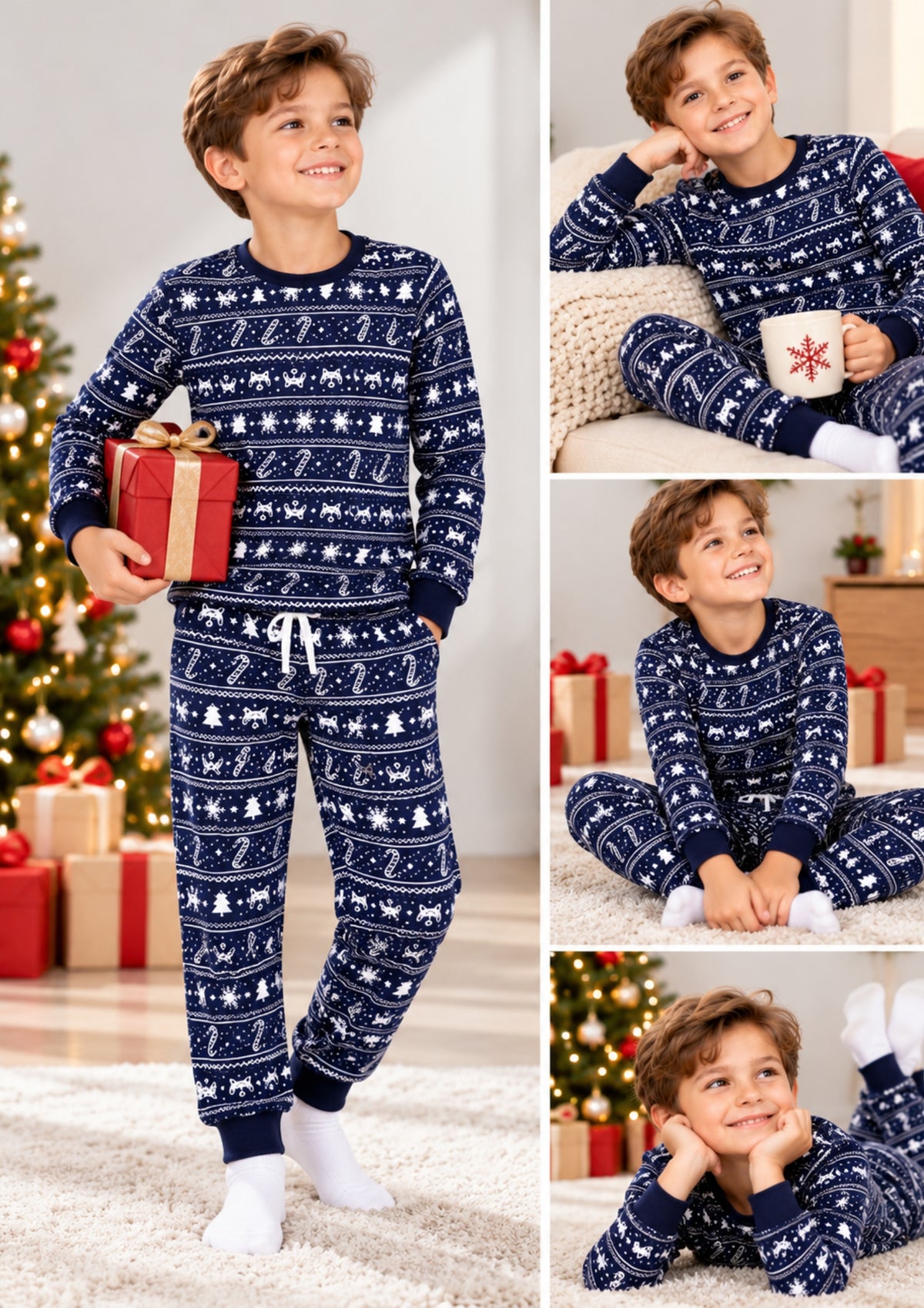 Soft Cotton Pyjama Set for Boys ( 1 Set) |  Anti-Bacterial Chemical Free Nightwear | Ages 2-16Y