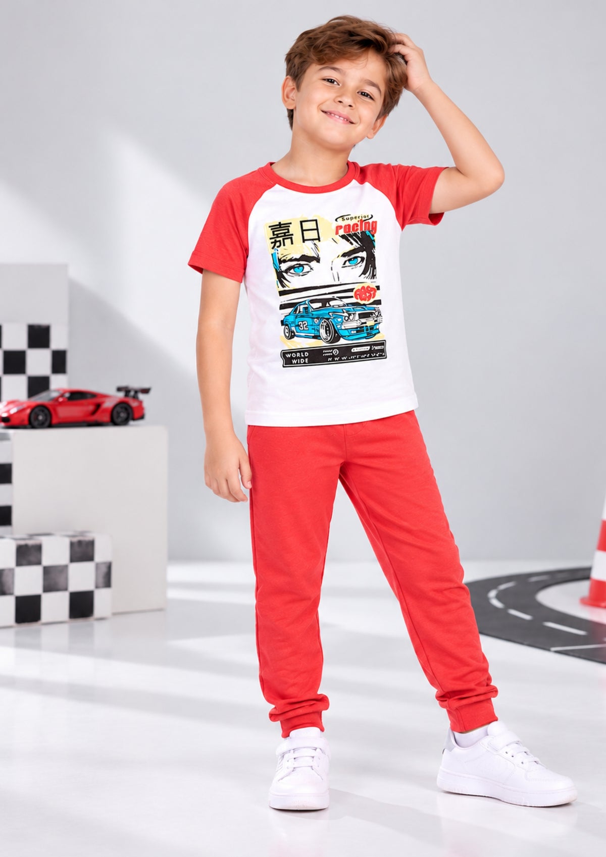 Soft Cotton Pyjama Set for Boys ( 1 Set) |  Anti-Bacterial Chemical Free Nightwear | Ages 2-16Y