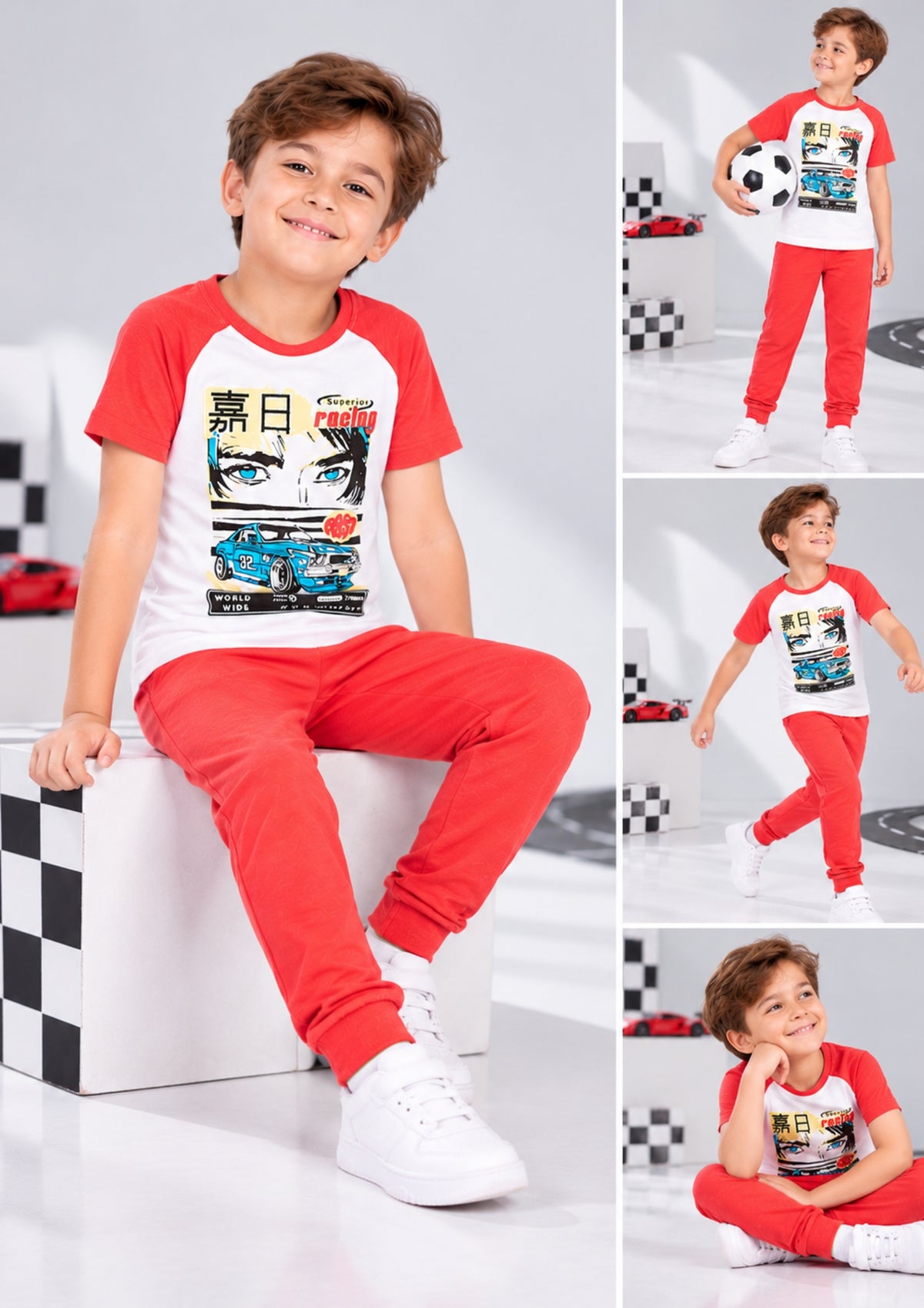 Soft Cotton Pyjama Set for Boys ( 1 Set) |  Anti-Bacterial Chemical Free Nightwear | Ages 2-16Y
