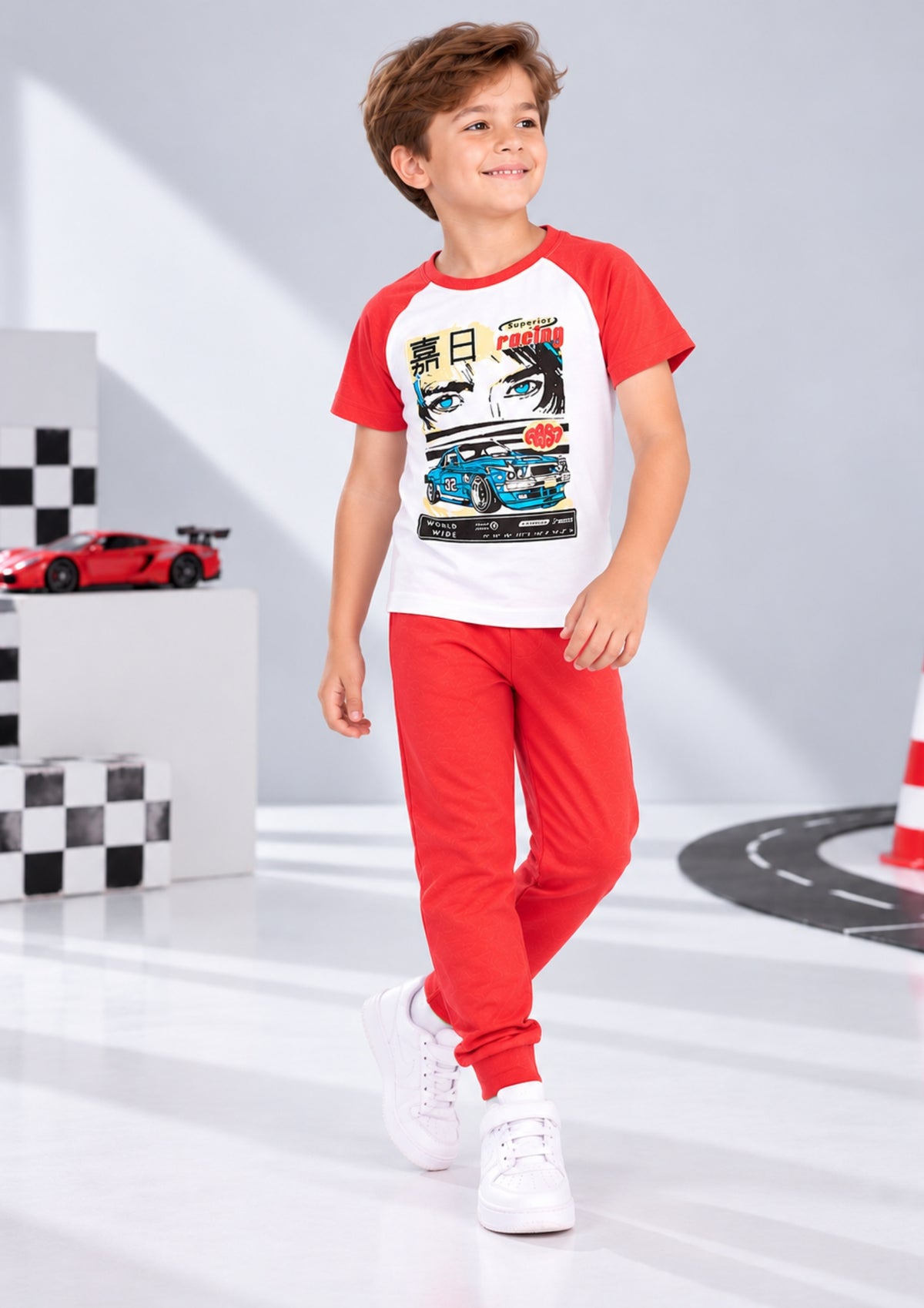 Soft Cotton Pyjama Set for Boys ( 1 Set) |  Anti-Bacterial Chemical Free Nightwear | Ages 2-16Y