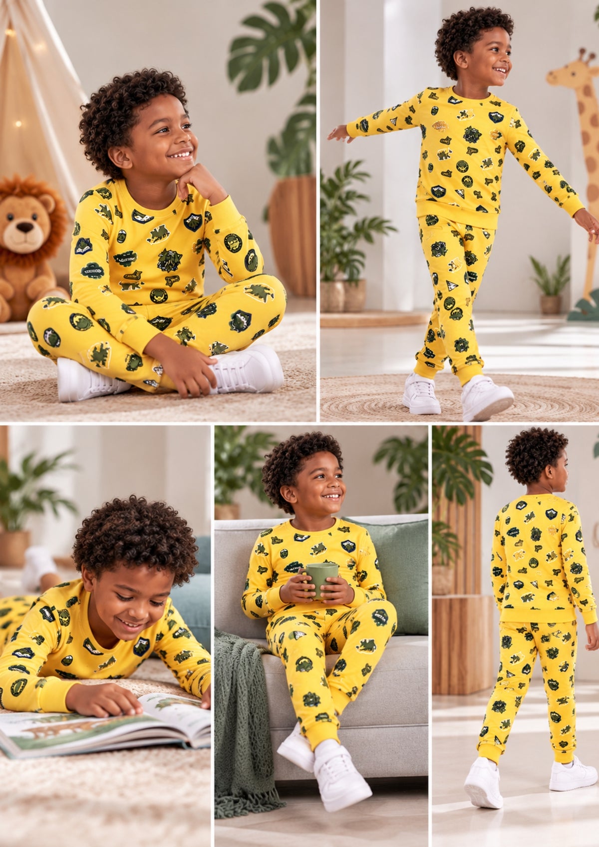 Soft Cotton Pyjama Set for Boys ( 1 Set) |  Anti-Bacterial Chemical Free Nightwear | Ages 2-16Y