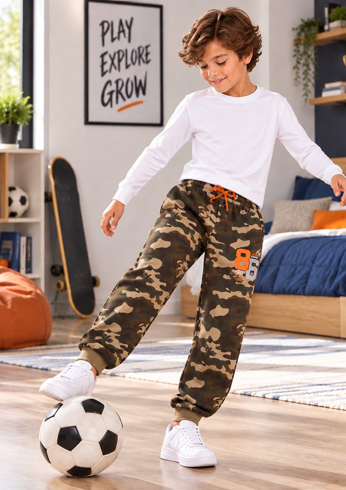 Soft Cotton Fashion Joggers for Boys |  Anti-Bacterial Chemical Free Outerwear | Ages 2-16Y