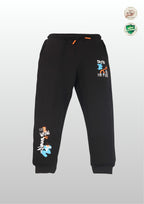 Graffiti Print Boys Joggers – Cotton Terry Lounge Pant-1 Pc, Black