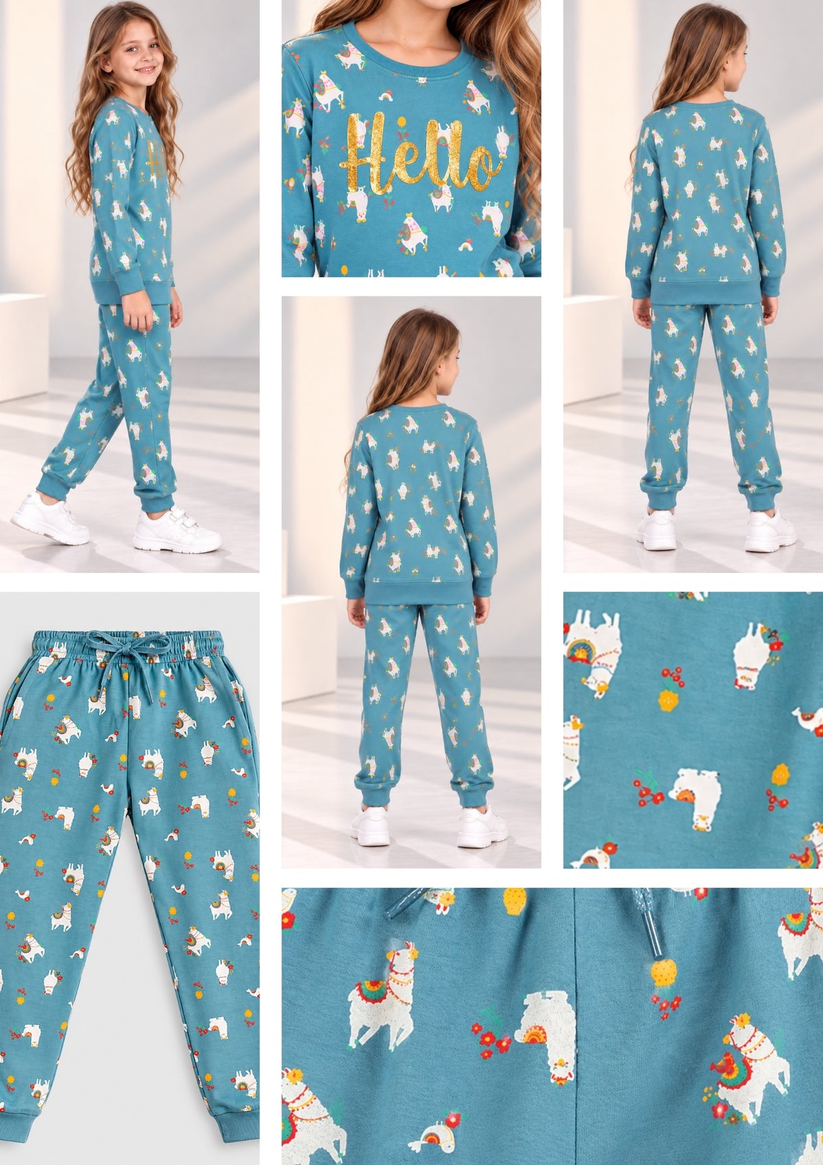 Soft Cotton Pyjama Set for Girls ( 1 Set) |  Anti-Bacterial Chemical Free Nightwear | Ages 2-16Y