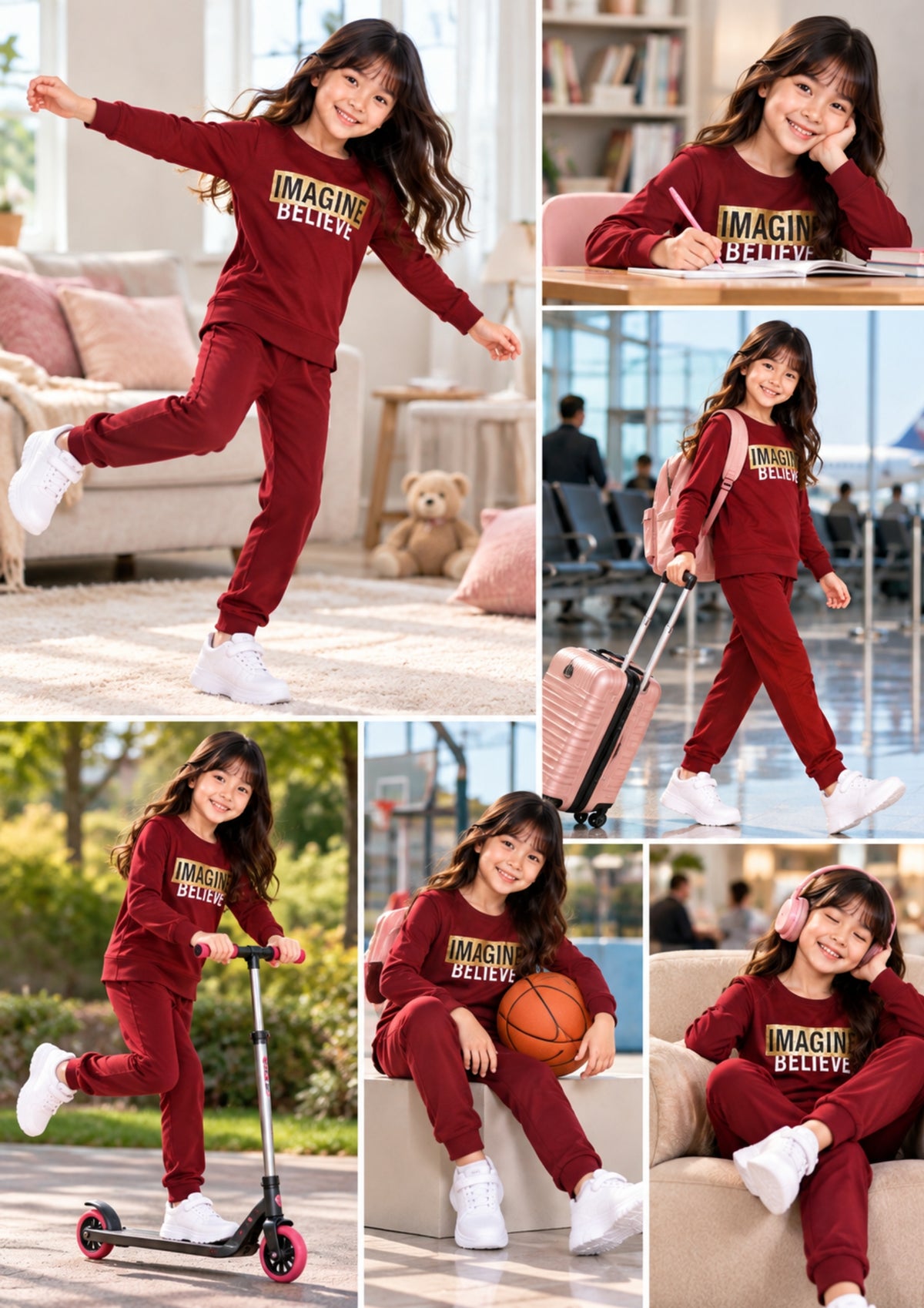 Soft Cotton Pyjama Set for Girls ( 1 Set) |  Anti-Bacterial Chemical Free Nightwear | Ages 2-16Y