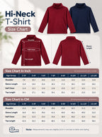 Turtle Neck Winter T-Shirt for Girls – Cotton Full Sleeve-2 Pcs, Burgundy & Navy