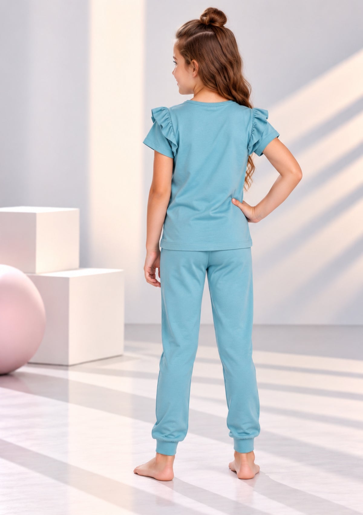 Soft Cotton Pyjama Set for Girls ( 1 Set) |  Anti-Bacterial Chemical Free Nightwear | Ages 2-16Y