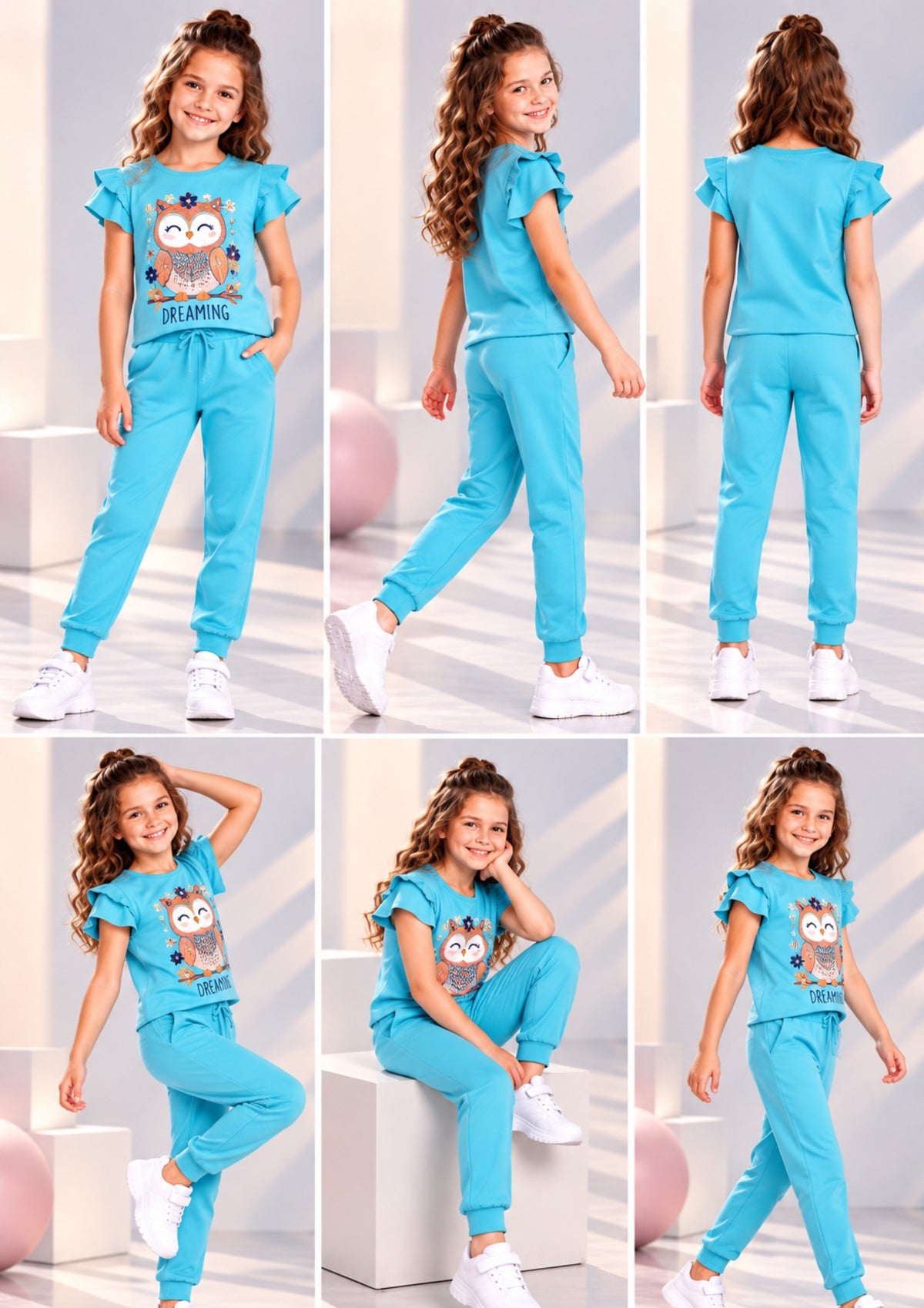 Soft Cotton Pyjama Set for Girls ( 1 Set) |  Anti-Bacterial Chemical Free Nightwear | Ages 2-16Y