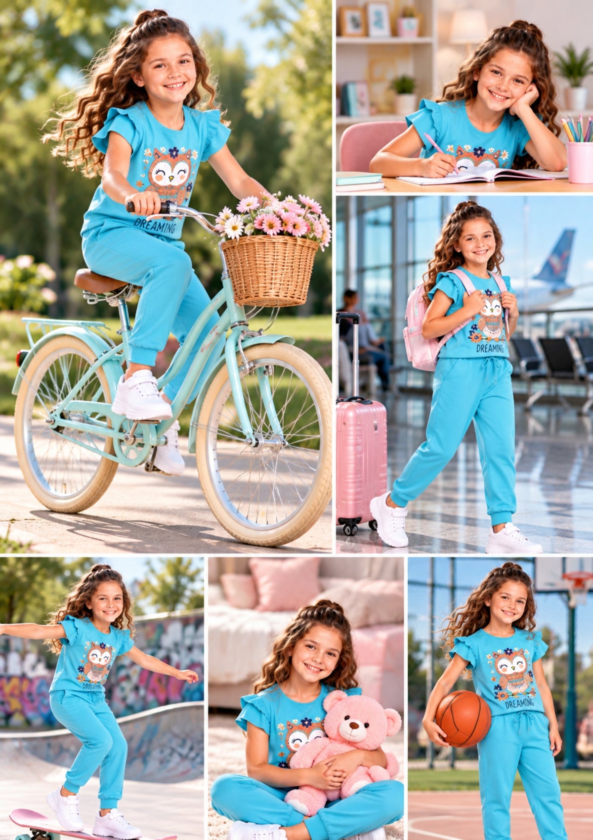 Soft Cotton Pyjama Set for Girls ( 1 Set) |  Anti-Bacterial Chemical Free Nightwear | Ages 2-16Y