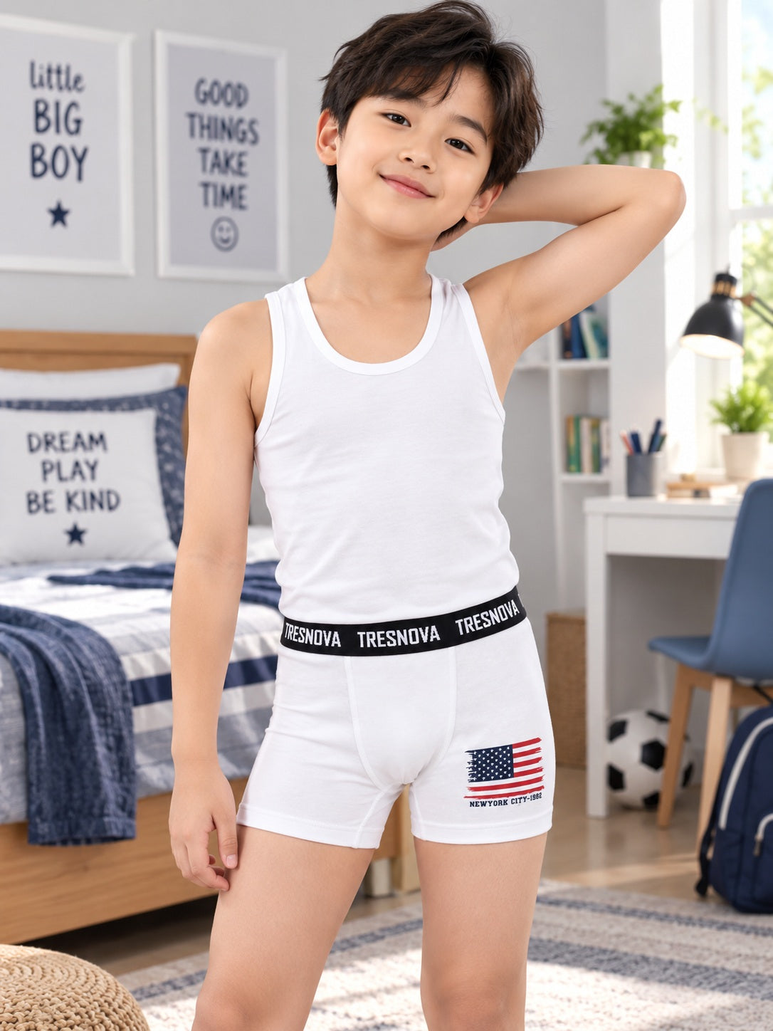 USA Print Boys Boxer Briefs – Pack of 6 (Bamboo)
