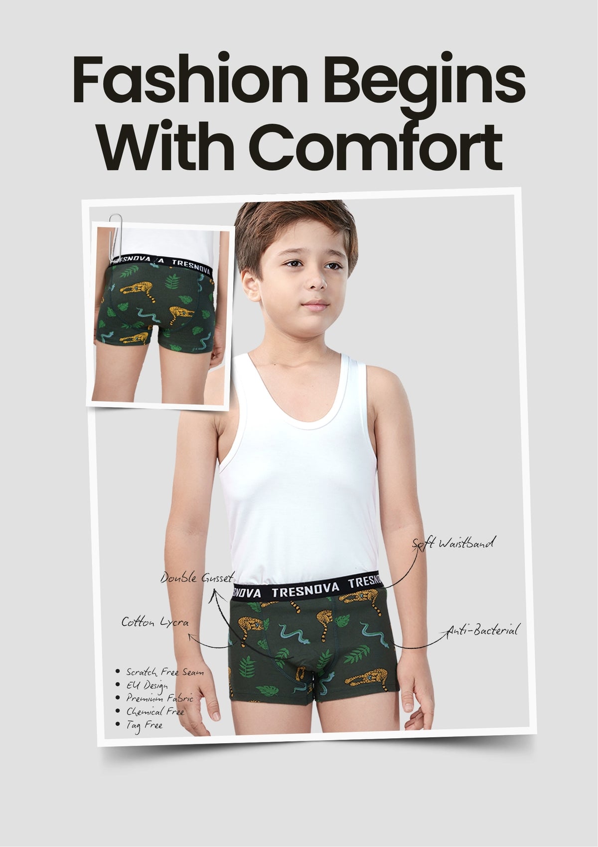 Football Print Boys Boxer Briefs – Pack of 6 (Cotton Lycra)