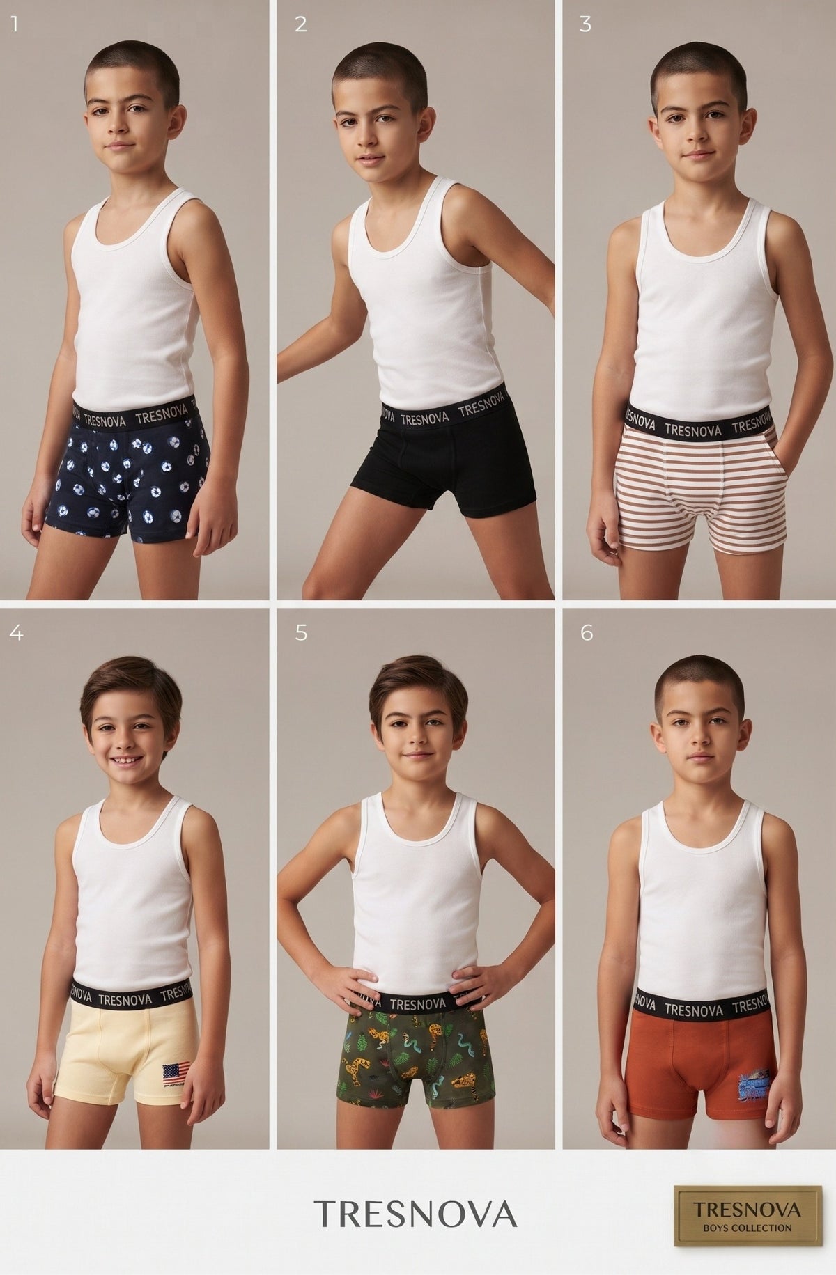 Football Print Boys Boxer Briefs – Pack of 6 (Cotton Lycra)