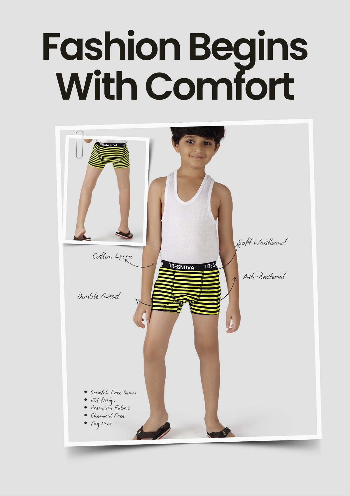 Nautical Print Boys Boxer Briefs – Pack of 6 (Cotton Lycra)