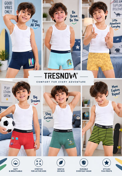 Space Print Boys Boxer Briefs – Pack of 6 (Cotton Lycra)