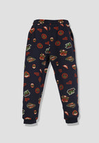 Jungle & Tiger Print Boys Tee & Jogger Co-ord Set – Pure Cotton, Set of 2 Navy & Rustorange