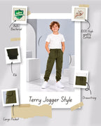 California & Brooklyn Print Boys Joggers – Cotton Terry -2 Pcs, Navy & Green