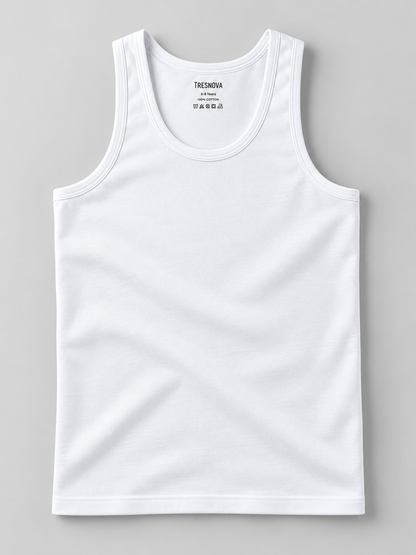 Premium White Boys Vests – Pack of 6 (Pure Hi-quality Cotton)