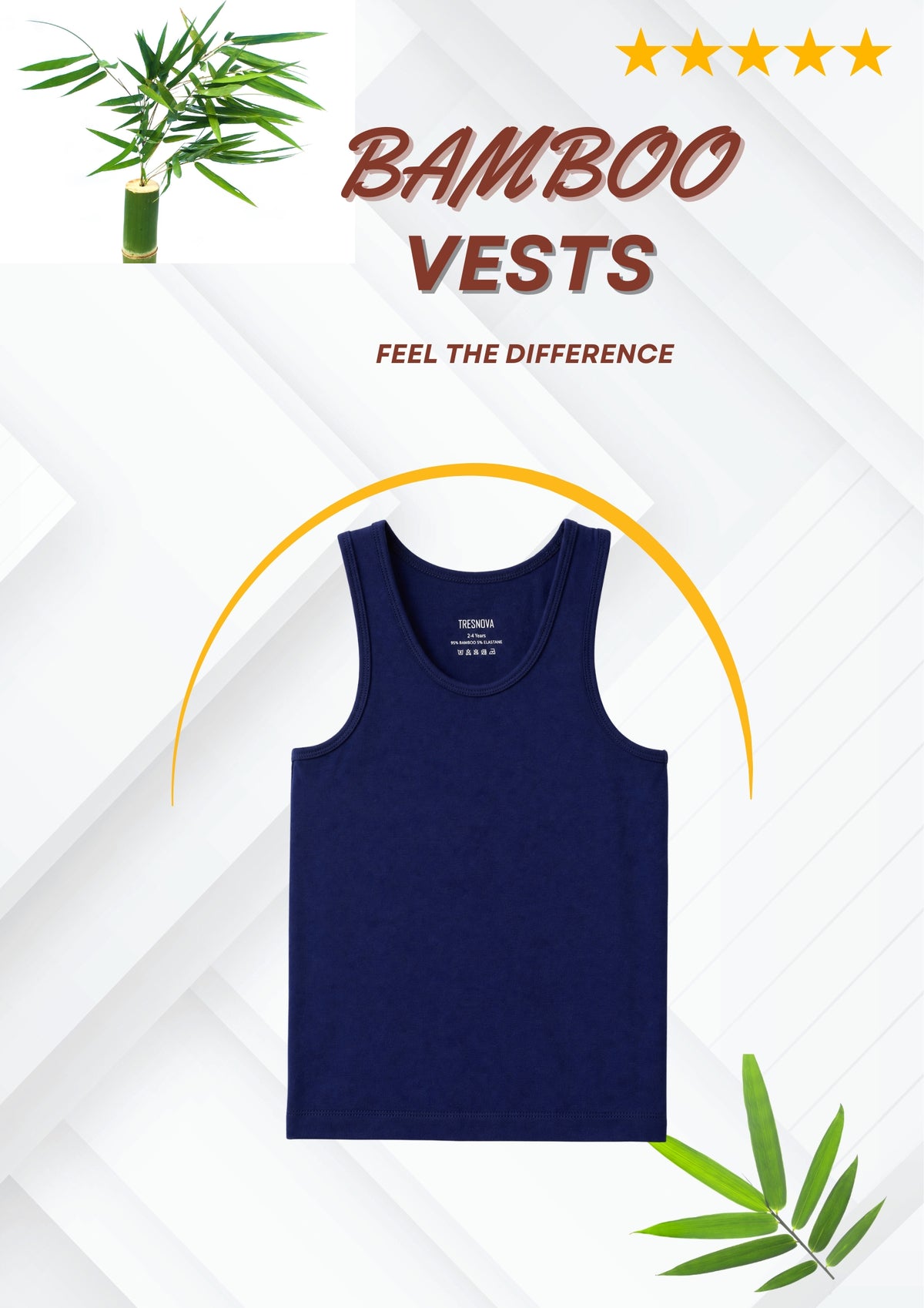Boys Vests – Pack of 6 (Bamboo)