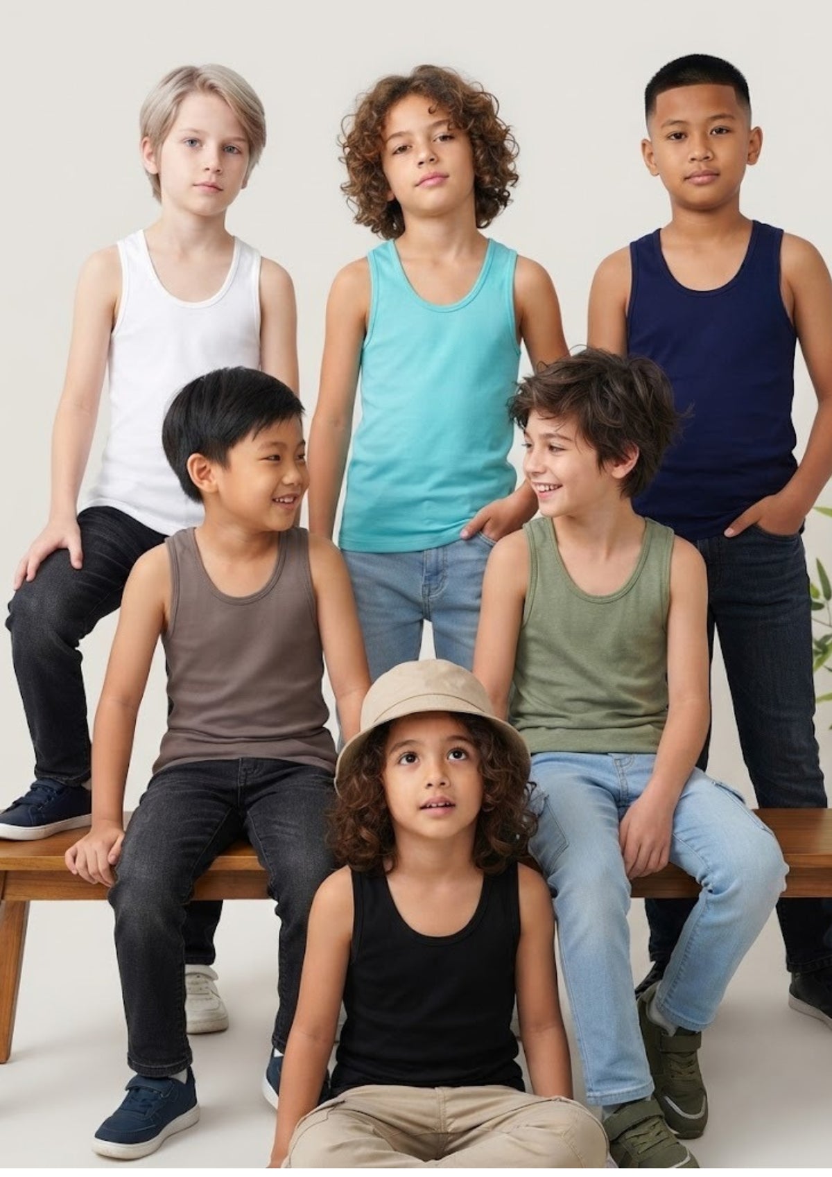Boys Vests – Pack of 6 (Bamboo)
