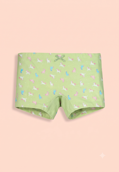 Heart Print Girls Boxer Briefs – Pack of 6 (Cotton Lycra)