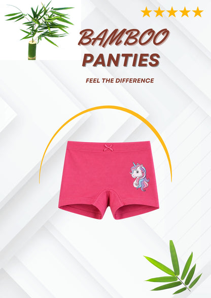Unicorn Print Girls Boxer Briefs – Pack of 6 (Bamboo)