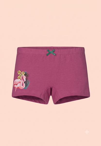 Floral Print Girls Boxer Briefs – Pack of 6 (Cotton Lycra)