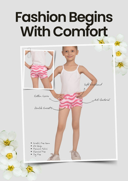 Floral Print Girls Boxer Briefs – Pack of 6 (Cotton Lycra)
