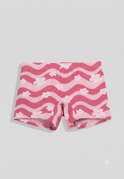 Floral Print Girls Boxer Briefs – Pack of 6 (Cotton Lycra)