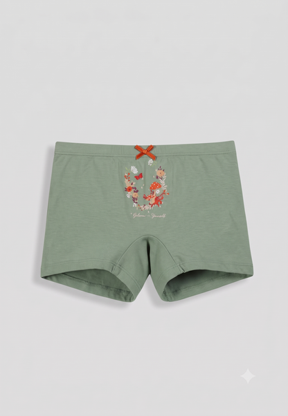 Floral Print Girls Boxer Briefs – Pack of 6 (Cotton Lycra)